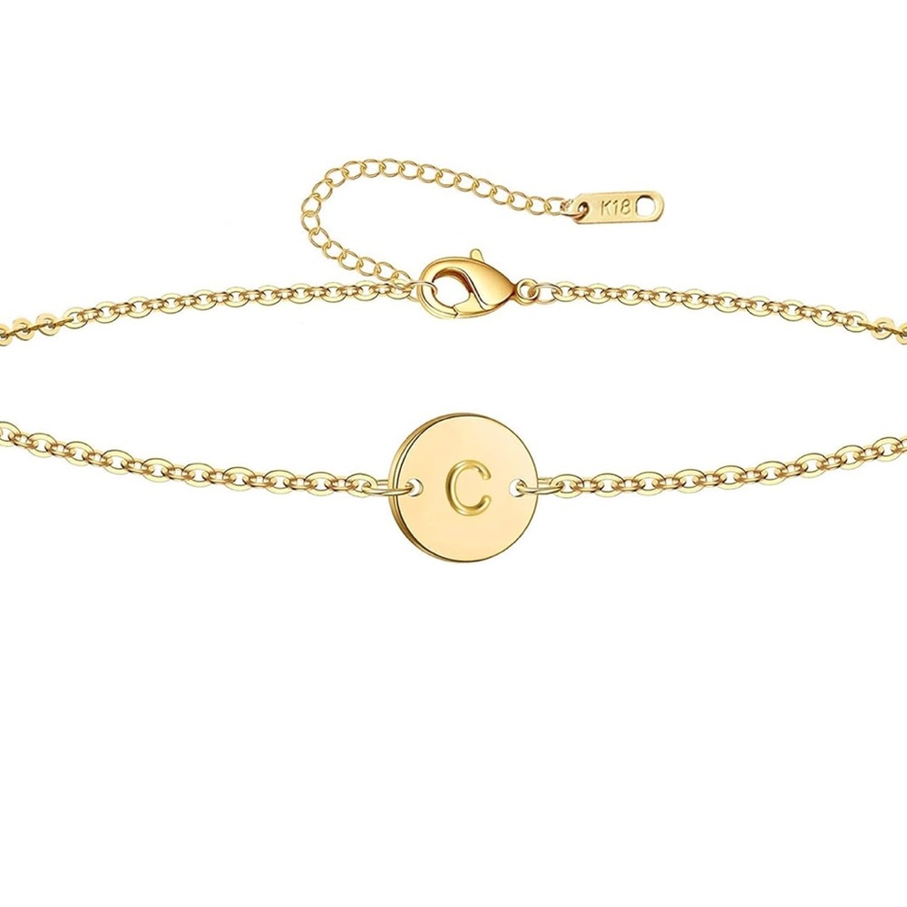 Gold C Initial Friendship Bracelet